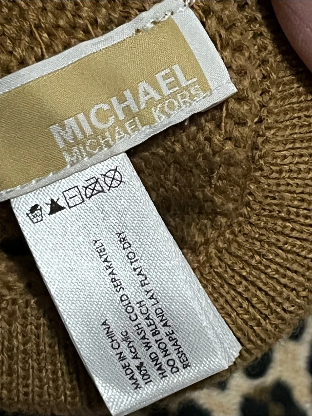Michael Kors Women's Knit Hat and Gloves Set MK Logo Pattern  X